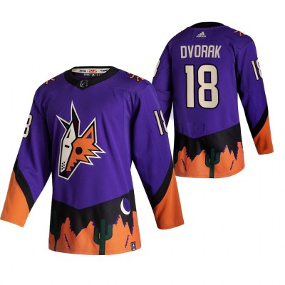 Arizona Arizona Coyotes #18 Christian Dvorak Purple Men's Adidas 2020-21 Reverse Retro Alternate NHL Jersey Men's